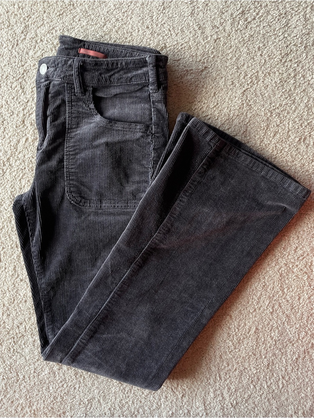 Pilcro Anthropology Black Corduroy Jeans Bootcut Flare Women Size 28 70s Chic